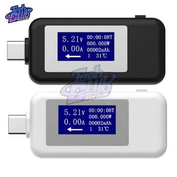 DC Tipo-C USB Testeris Dabartinių 4-30 V Įtampos Matuoklis Laiko Ammeter Skaitmeninio Monitoriaus Maitinimo Indikatorius Banko Įkroviklis