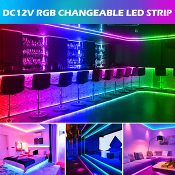 DC12V LED Juostelės 2835 5050 LED Šviesos Juostelės Vandeniui RGBW RGBWW RGB LED Diodų Juosta 54LEDs/m 30LEDs/m 60LEDs/m 120LEDs/m 5m/daug
