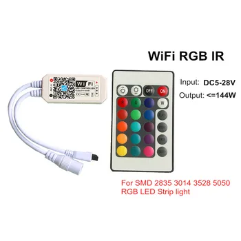 DC5/12/24V Magija Namų Mini Bluetooth/WiFi LED Valdiklis IOS/Android Telefonas APP Kontrolės Vienos Spalvos/RGB/RGBW/Pixel LED Juostos