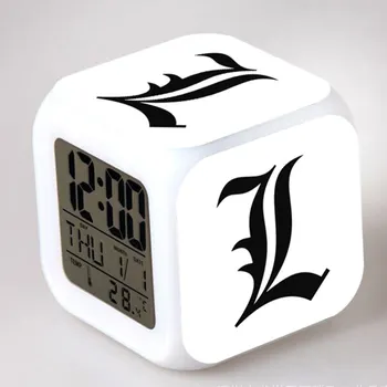 DEATH NOTE Veiksmų Skaičiai modelio L Lawliet Laikrodis-Žadintuvas su LED Touch Šviesos Japonų Anime Duomenys PVC Žaislas