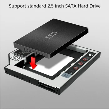 DeepFox Plastiko Optibay 2nd HDD Caddy 9.5 mm SATA3.0 2.5