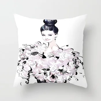 Derliaus Audrey Hepburn Dekoratyvinės Pagalvės Atveju Marilyn Monroe Aksomo Pagalvėlės Dangtis Namų Užvalkalas Sofa Juoda Balta Pagalvė Padengti