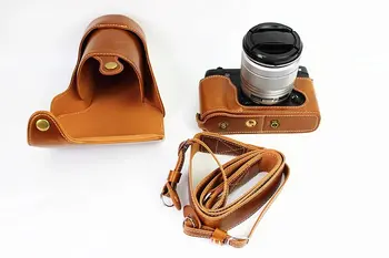 Derliaus PU Odos Fotoaparato krepšys Krepšys Fujifilm XE2 XE2S XE1 XE-1 XE-2 Fotoaparato Krepšys Su Diržu Atidarykite Akumuliatoriaus tiesiogiai 3 Spalvos