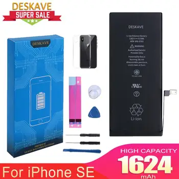 Deskave Didelės Talpos 1624mAh Ličio Polimero Baterija, iPhone, SE Pakeitimo Telefono Bateriją, Skirta iPhone SE A1723 A1724