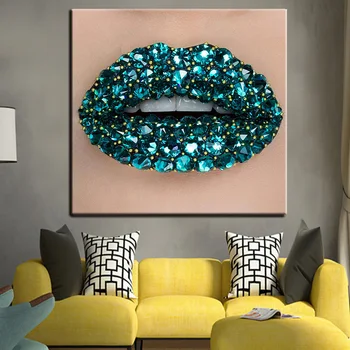 Diamond Seksualus lūpų Drobės HD Sienos Meno Plakatai Sienos Nuotraukas Kambarį Laminas Decorativas sumalti cuadros