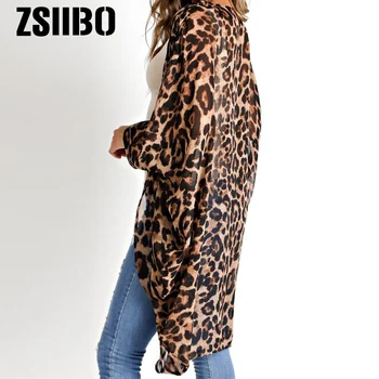 Didelio dydžio megztinis Moterims 2019 Žiemos leopard ilgomis rankovėmis Marškinėliai moteriška moteris rudenį outwear Plius Dydis moterų Drabužiai