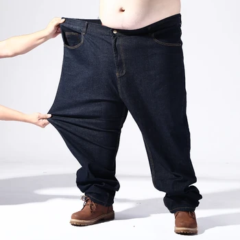 Didelis dydis džinsai vyrams Super dydis 180kg kelnės elastingos juosmens elastinga smart casual laisvas kelnes negabaritinių 8XL 7XL 5XL