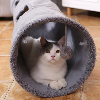 Didelis Ilgas Katės Tunelio Žaislai Žaisti Kamuolys, Grynos Spalvos Zomša Medžiaga Kačiukas S/M, Sulankstomas Naminių Reikmenys Funny Cat Tunelio Plieno Rėmas