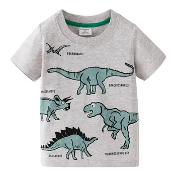 Dinozaurų marškinėliai topai berniukų ryklys marškinėlius gyvūnų berniukams viršūnes vaikiški marškinėliai berniukui drabužių summer tee marškinėliai 1-7 metų