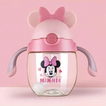 Disney baby taurės Vaikas šiaudų taurės geriamojo pieno PPSU vaiko mokymosi puodelis su rankena masto butelį butelį virdulys