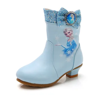 Disney mergina aukštakulnį princesė batai Užšaldyti mažą mergaitę, batai rudens ir žiemos naujas vidutinio vamzdis merginos batai vakarų mados batai
