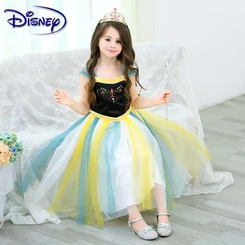 Disney Mergina Ledo Princesė Ana Princesė Dress Užšaldyti Vaikai Suknelė Vaiko Veiklos Be Priedų Vaikų Drabužiai, Suknelės
