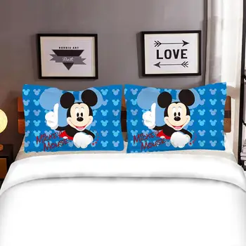 Disney Mickey Mouse White Patalynės Komplektas Medvilnės Patalynė Vaikams Berniukas Mergaitė Dovana Suaugusiųjų Antklode Padengti Plokščias Lapas pagalvės užvalkalą