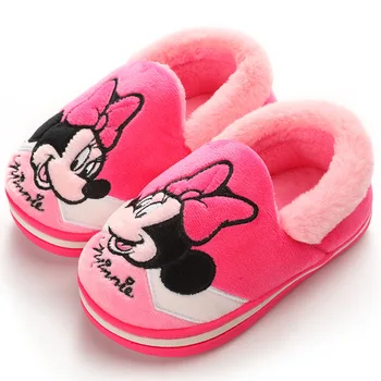 Disney nauja Disney 1-3 metų amžiaus vaikų medvilnės šlepetės žiemos berniukai maišeliai su medvilnės batai mergaičių namų kūdikių šlepetės