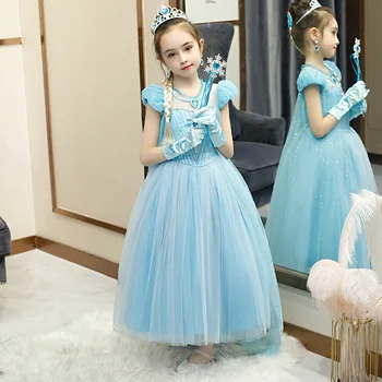 Disney Vaikams, Suknelės Mergaitėms Princesė Suknelė Kalėdų Helovyno Cosplay Šalies Vaikų Drabužių Elegantiškas Užšaldyti Mergaičių Suknelės
