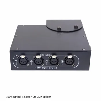 DMX Splitter 4 Kanalų Optinis izoliuotas DMX512 Valdytojas 4 Būdas Dmx Platintojas ir Kablys KTV Scenos Šviesos Signalo Stiprintuvas