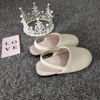 Dolakids Aukštos kokybės vaikiški batai vasarą tuščias odiniai batai sandalai mergaitėms viršuje karvės odos oda kūdikių bateliai