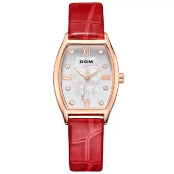 DOM Moterų žiūrėti prabangos prekės vandeniui stiliaus kvarciniai laikrodžiai odos Suknelė Ponios aukso reloj Moterų, Mergaičių Tendencijos G-1022