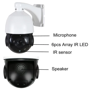 Domofonas 2MP, 4MP 5MP 1080P IR nightvision CCTV-IP PTZ kamera speed dome 30X zoom auto humanoidų stebėjimo ptz kamera