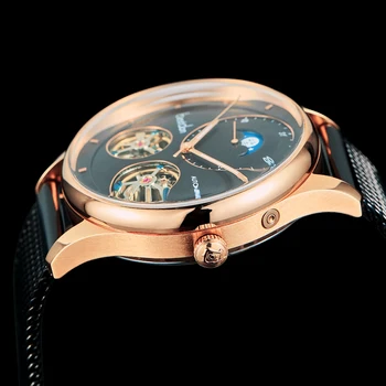 Don Dvigubai Skeletas MoonPhase šveicarija prabangos prekės mechaninis laikrodis vyrams full steel laikrodžiai vandeniui laikrodis reloj montre