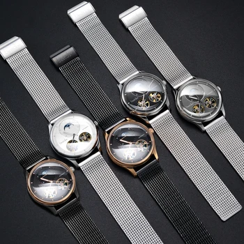 Don Dvigubai Skeletas MoonPhase šveicarija prabangos prekės mechaninis laikrodis vyrams full steel laikrodžiai vandeniui laikrodis reloj montre