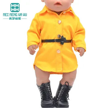 Drabužių lėlės tinka 43cm baby žaislas naujas gimęs lėlės ir 45cm Amerikos lėlės Mados Kailis, dryžuotas marškinėliai, džinsai