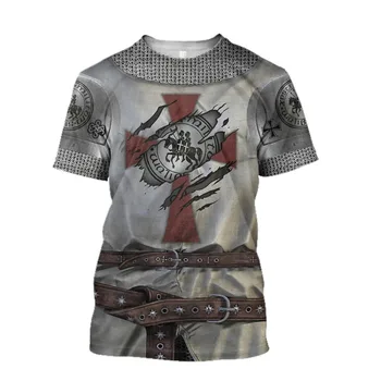Drop laivyba 3D Atspausdintas Riteris Viduramžių Šarvai Vyrų marškinėliai tamplieriai Harajuku Mados marškinėliai, vasaros Atsitiktinis Unisex tees
