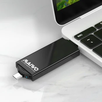 Dual Uostų M. 2 SATA SSD Mobiliųjų Talpyklų 2 in 1 USB/Tipas-C Kietasis Diskas HDD Dėžutės Atveju, USB Laidas, Naujas Dėklas
