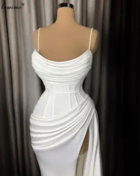 Dubajus Plius Dydžio Baltos Spalvos Kokteilis Suknelės 2020 Elegantiškas Undinė Prom Dresses Vakaro Drabužiai Moterims Šalis, Chalatai Turkijos Couture Rūbeliai