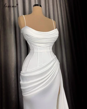 Dubajus Plius Dydžio Baltos Spalvos Kokteilis Suknelės 2020 Elegantiškas Undinė Prom Dresses Vakaro Drabužiai Moterims Šalis, Chalatai Turkijos Couture Rūbeliai