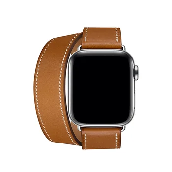 Dvigubo Kelionių Originali dirželiai Apple Žiūrėti se Odos linijos Juosta 42mm 38 40 44mm Apple Watch band odos Serijos 6/5/4/3/2/1