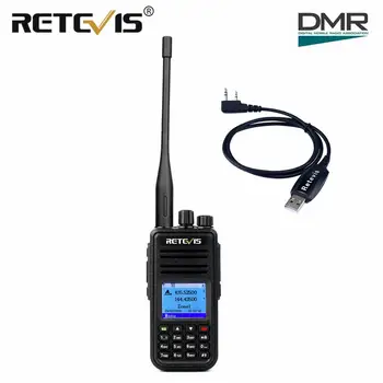 Dvigubos Juostos DMR Skaitmeninio Radijo Retevis RT3S Walkie Talkie UHF VHF Radijo, GPS DCDM TDMA Kumpis Radijo Staion Dual Laiko Tarpsnių VOX + Kabelis