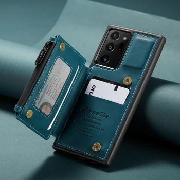Dėl Samsung Note 10 S8 S9 S10 S20 Plus Atveju Derliaus Piniginės Odos Kortelės Turėtojas Magnetas Padengti Atveju Galaxy S20 Note20 S21 Ultra