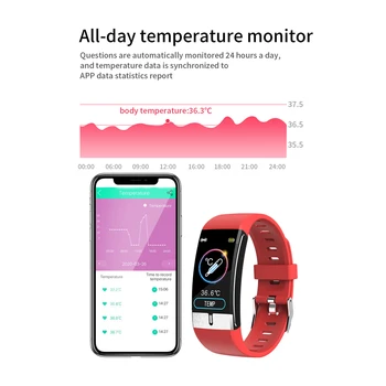 E66 Fitness Tracker Apyrankę Kūno Temperatūra EKG Smart Apyrankę Širdies ritmo Monitorius 