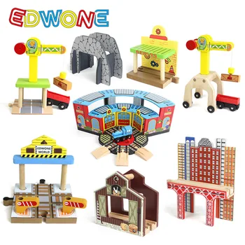 EDWONE Mediniai Geležinkelio Traukinių Įvairių Vėžės Geležinkelio Priedai Geležinkelio Stotis Crosse Komponentas Švietimo Žaislas tinka Biro
