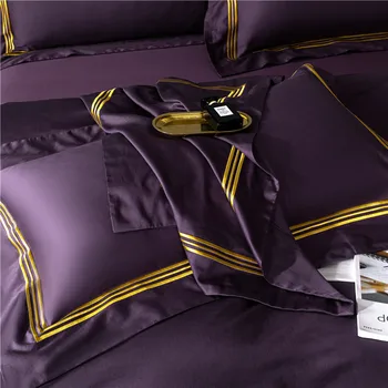 Egipto medvilnės Patalynės komplektas linijos siuvinėjimo Antklode padengti guma butas lapas paklode/Patalynė Užvalkalai 4/6pcs lova rinkinys