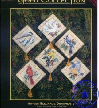 Egipto MEDVILNĖS Puikus Skaičiuojami Kryželiu Rinkinys Sparnuotas Elegancija Ornamentu Kalėdų Eglučių Papuošalai Robin Balandžių Paukščių Dim 08642
