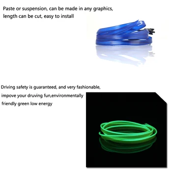 EL Viela automobilio led juostelės šviesos Neonas Šalis dekoro šviesos dviračių Šokių lemputė 12V vandeniui USB juostelės žibintai interjero lankstus
