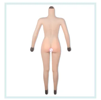 Elastinga medvilnė+silikono bodysuit tikroviškas krūties Formos false makšties pilnas draudimas false odos fake boobs Cosplay už Crossdresser