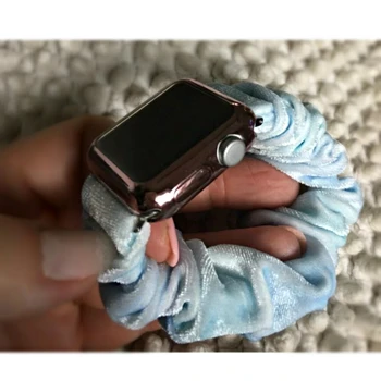 Elastinga Watchband Apple Žiūrėti Serijos 6 SE 5 4 3 38mm 40mm 42mm 44mm moterų Iwatch Dirželis Apyrankę Scrunchie Intervalai