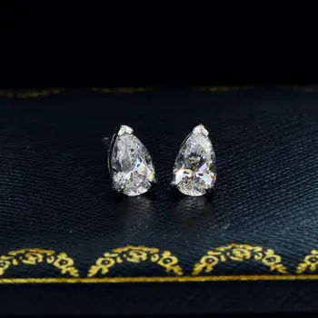 Elegantiškas Vandens Lašas Diamond Stud Auskarai Nekilnojamojo 925 sterlingas sidabro Papuošalai, Sužadėtuvių, Vestuvių Auskarai Moterims Nuotakos Bijou