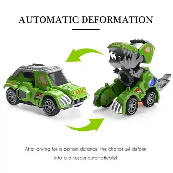 Elektros Deformuoti Dinozaurų Žaislas Automobilis Mini Modeliai su Muzika Ir Spalvinga Mirksi Žiburiai Vaikų Dovanas Vaikams Žaisti Žaislai