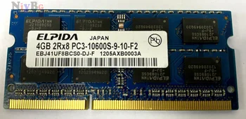 ELPIDA 4GB 2RX8 PC3-10600S-9-10-F2 EBJ41UF8BCS0-DJ-F 204 PIN SODIMM