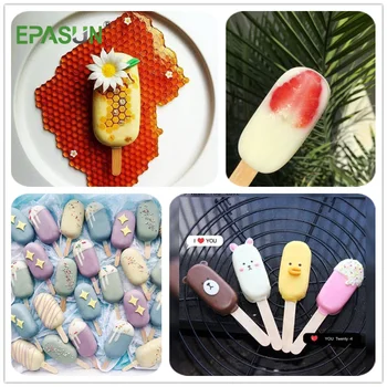 EPASUN 8 Tinklus Ledų Pelėsių Silikono kūrėjas Su Popsicle Ledo Kubo Formos, Candy Baras Forma, BPA Free Ledo Lolly Lovelio Formos