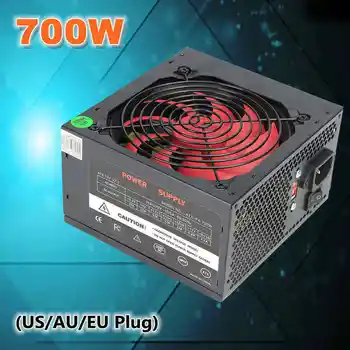ES AU/US MAX 700W PCI SATA ATX 12V Žaidimų PC Maitinimo 24Pin /Molex /Sata 700Walt 12CM Ventiliatorius Naujų Kompiuterių Maitinimo BTC