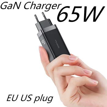 ES MUMS Plug GaN Greitas Įkroviklis 65W Greitai Įkrauti 4.0 3.0 USB C PD Įkroviklis, 3 USB Nešiojamą Įkroviklį, Skirtą 