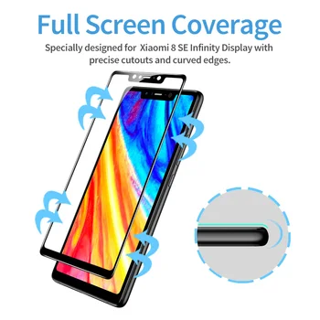 ESR Ekrano apsaugos Xiaomi MI 8 Grūdintas Stiklas 3X Stipresnis 9H 3D Full Lenktas-edge Aprėptis Xiaomi MI 8 SE Raštas Stiklo