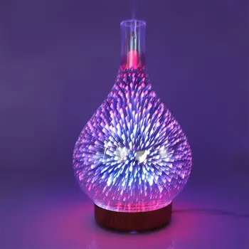 Eterinis Aliejus Difuzoriaus Aromaterapija Difuzoriai gydymo Aliejus - Ultragarso 3D Stiklo Vaza Dangtelį ir LED apšvietimo Ekranas Spalis.25