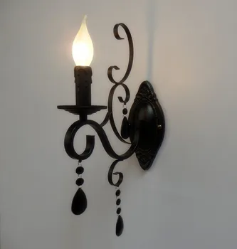 Europos Klasikinio Stiliaus Žvakių Šviesoje Metalo, Kristalų Sieniniai Šviestuvai Vieną Galvos E14 Lemputės, Lempos, Apšvietimo Šviestuvas