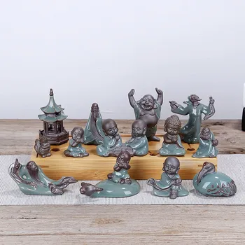 F Bonsai Pasakų Sodas Ornamentas, Keramika Pav Ge Yao Zen Reiškia Mažai, Vienuolis, Micro Kraštovaizdžio Namų Dekoro Priedai Arbatos Pet